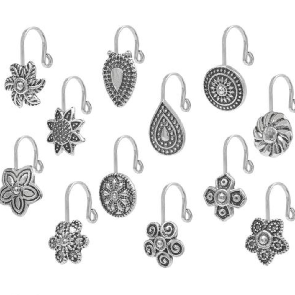 Nose pins oxidized Indian clip on